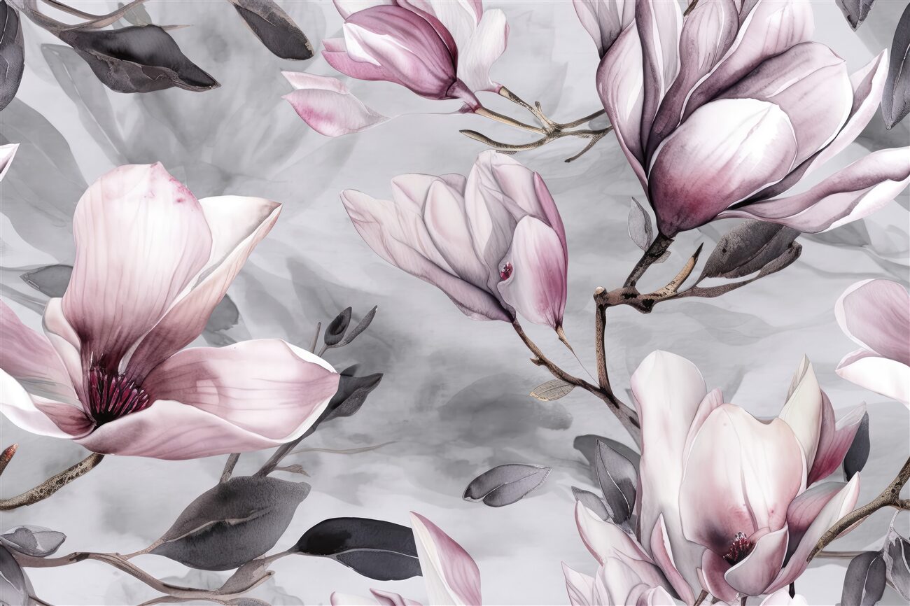 Fototapeta Pink Magnolia Blur rano