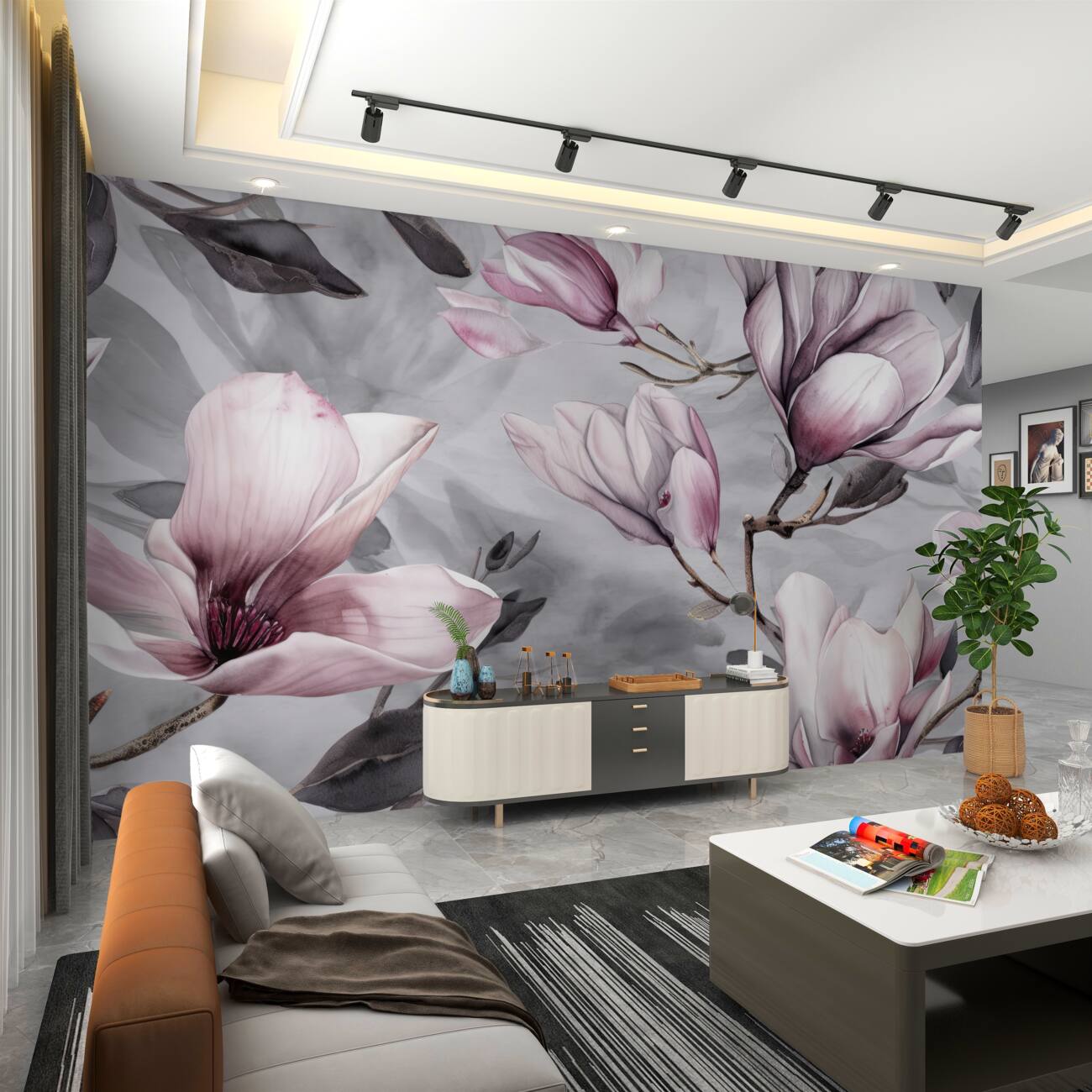 Fototapeta Pink Magnolia Blur rano