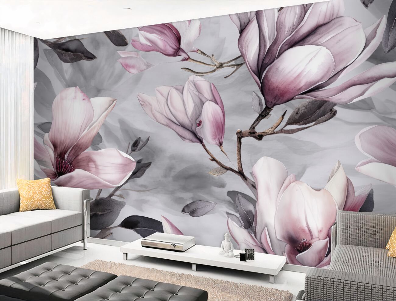 Fototapeta Pink Magnolia Blur rano