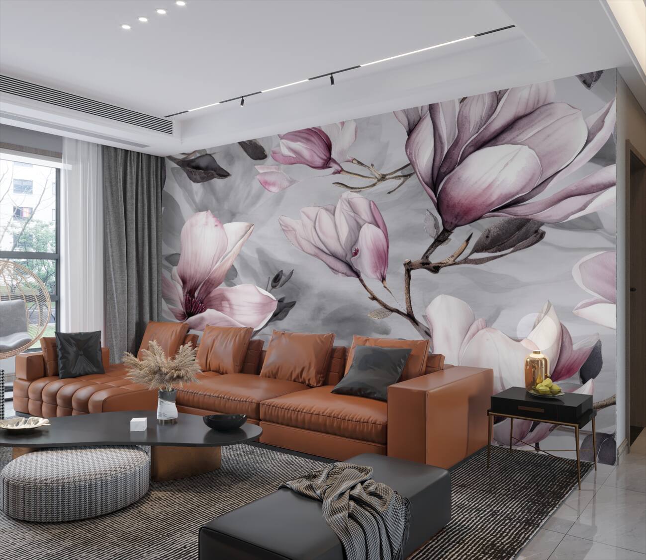 Fototapeta Pink Magnolia Blur rano