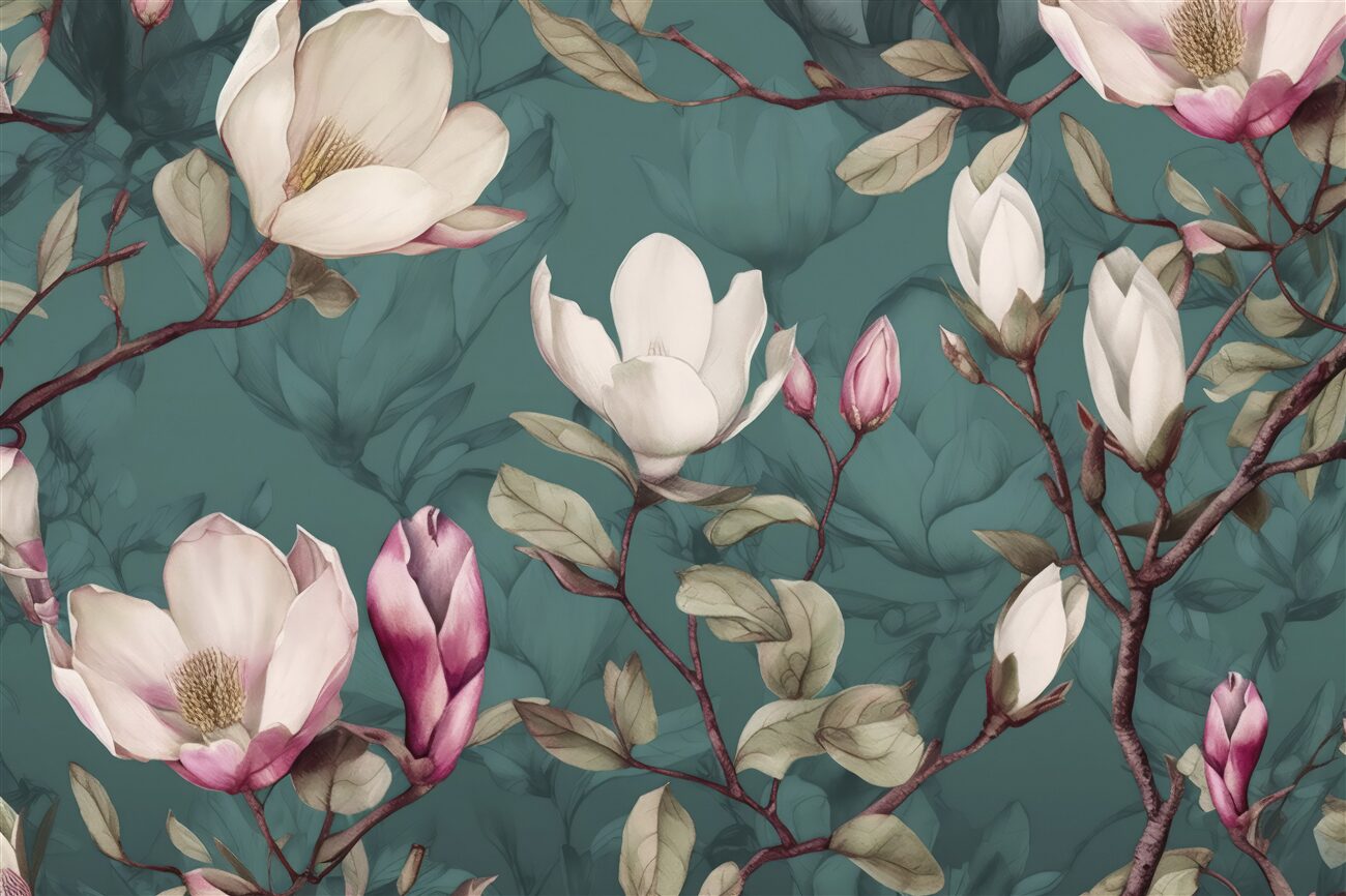 Fototapeta Magnolia Różowe kwitnienie