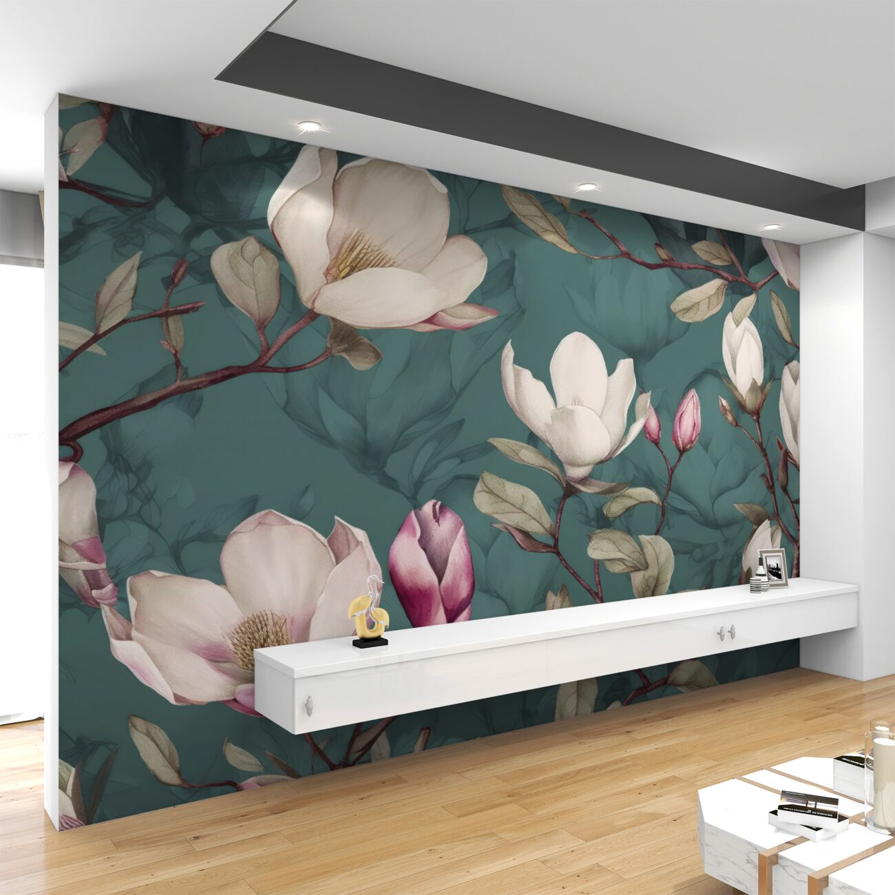 Fototapeta Magnolia Różowe kwitnienie