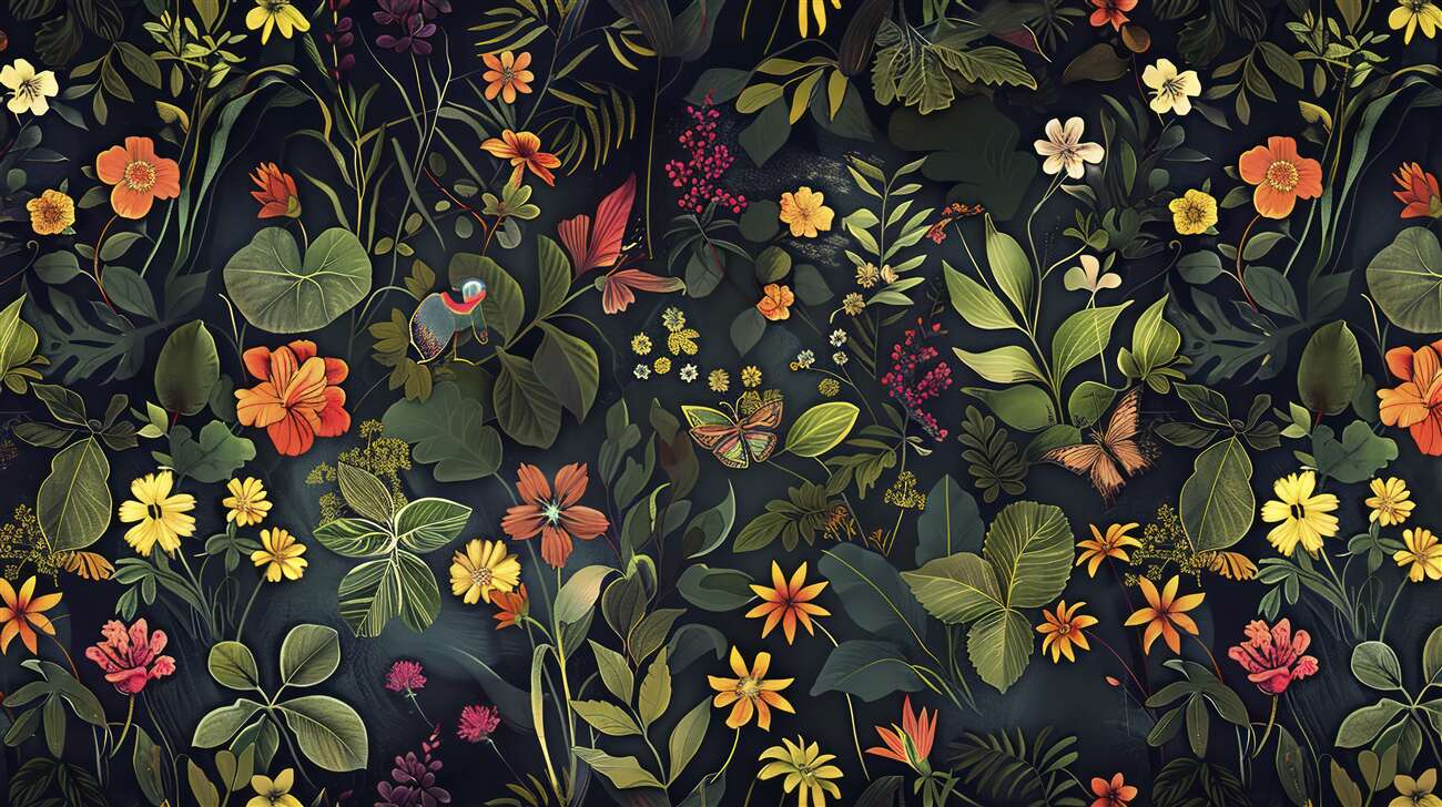 Fototapeta Blooming Night Jungle