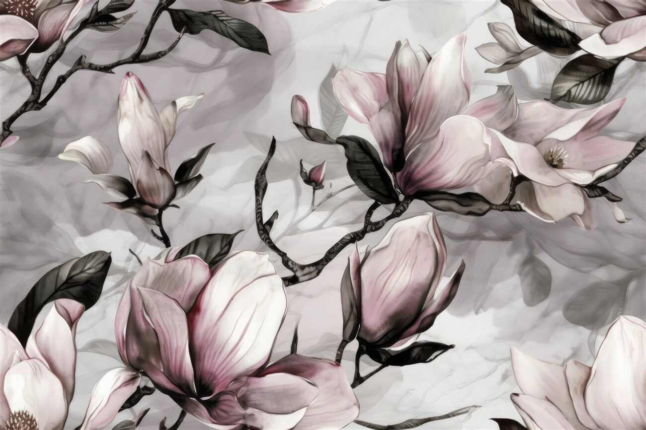 Fototapeta Kwitnąca magnolia z wodą