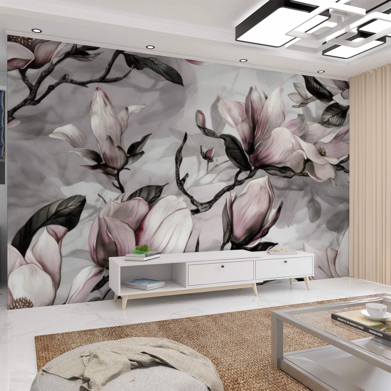 Fototapeta Kwitnąca magnolia z wodą