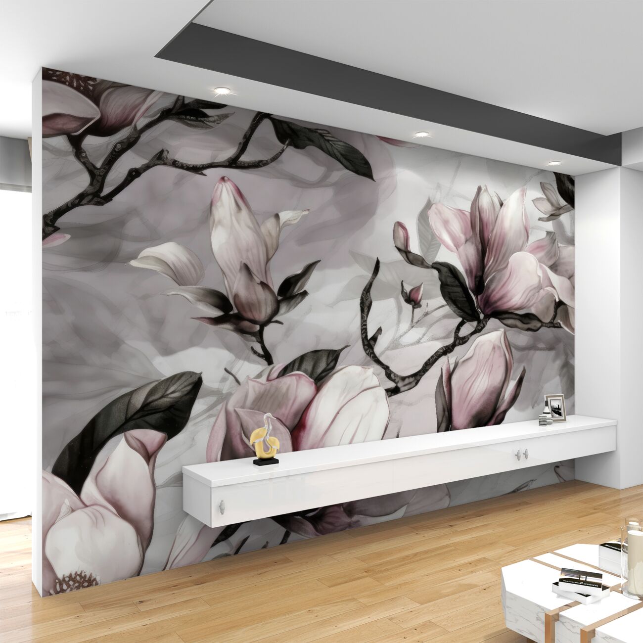 Fototapeta Kwitnąca magnolia z wodą