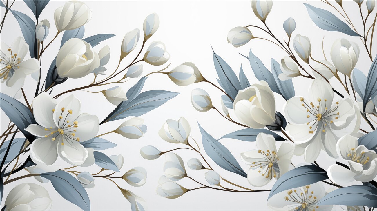 Fototapeta Białe magnolias z jasnym dniem