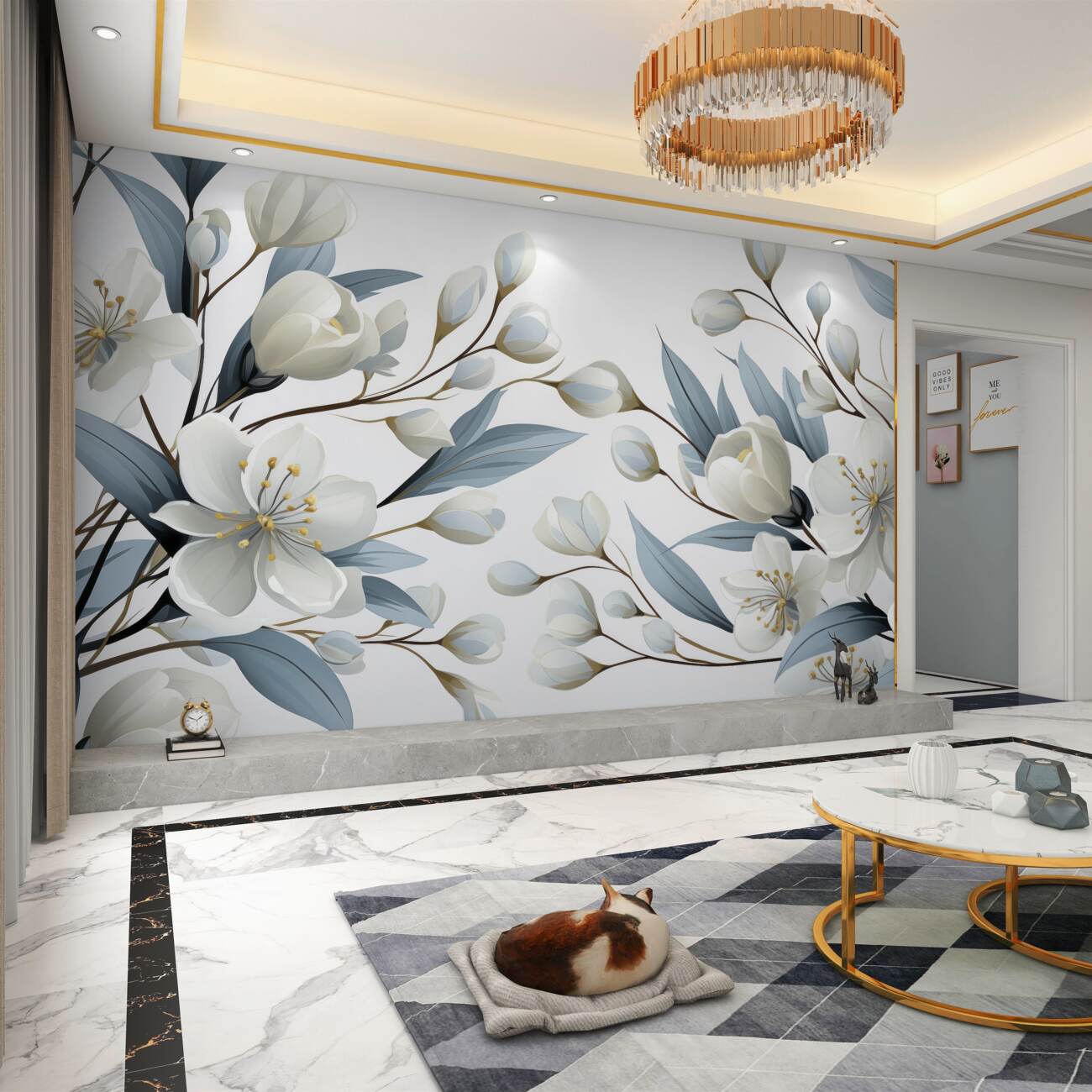 Fototapeta Białe magnolias z jasnym dniem