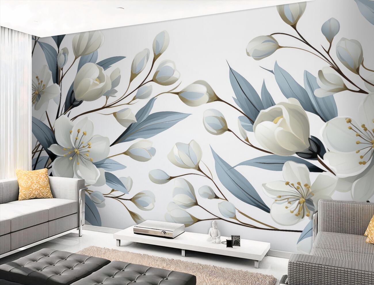 Fototapeta Białe magnolias z jasnym dniem
