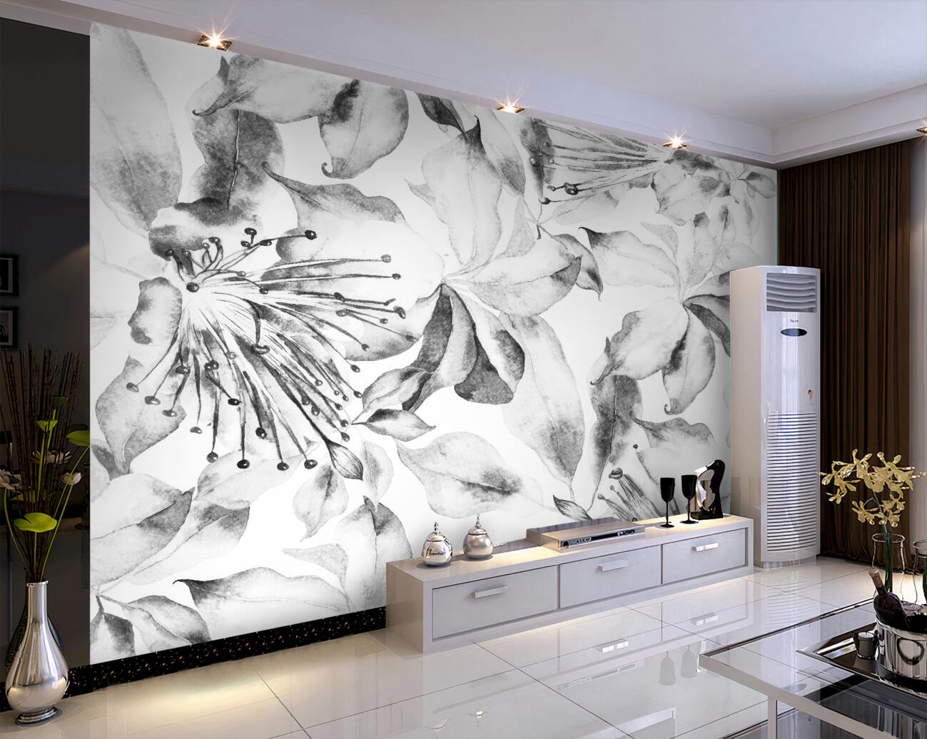 Fototapeta Czarna -biała Lily Bloom