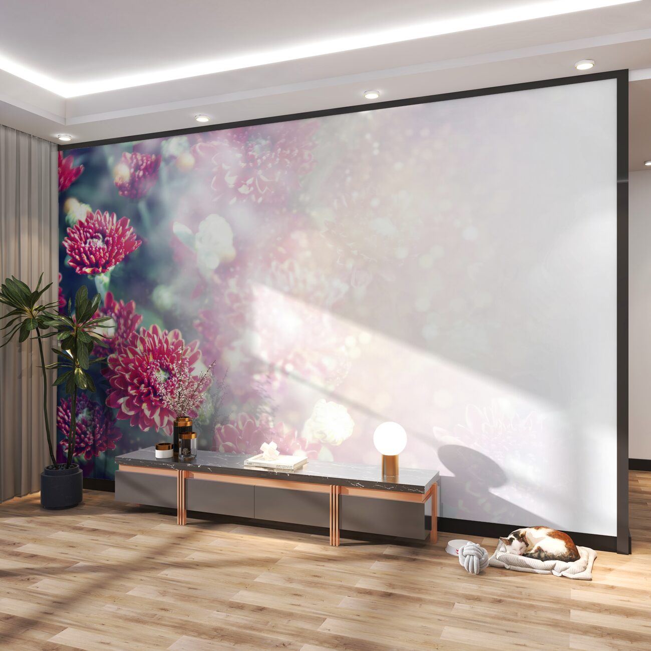 Fototapeta Czerwone astery obszerne 3D