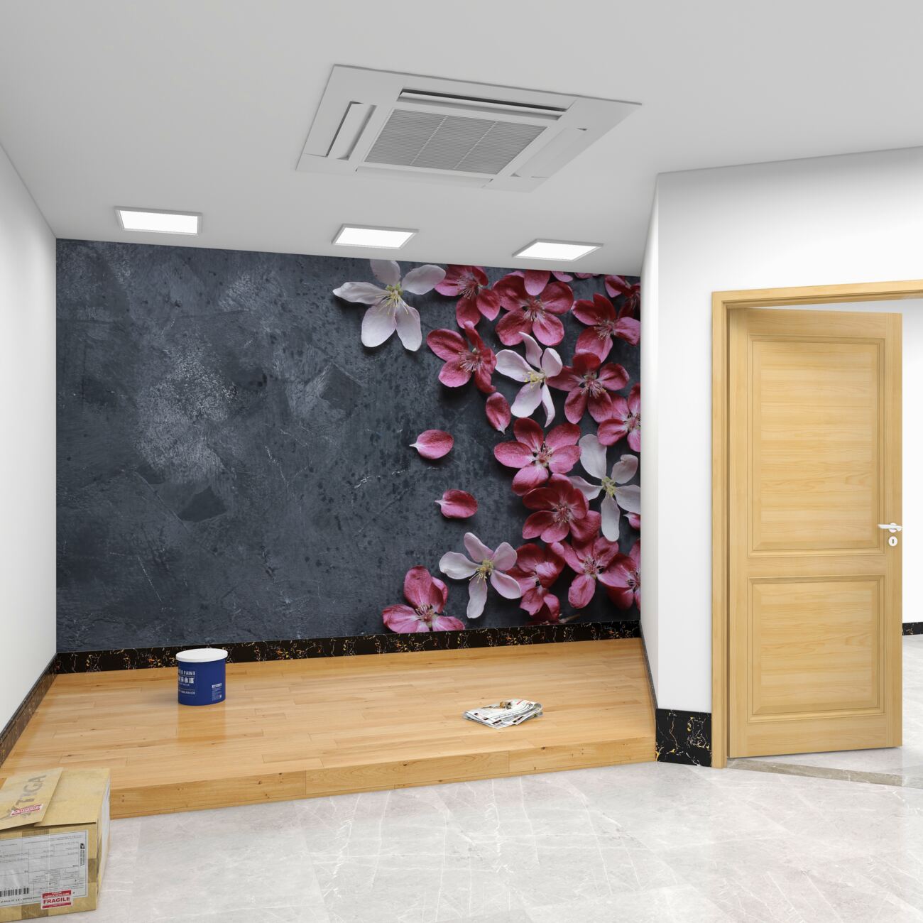 Fototapeta Kwiaty magnolia są białe i czerwone