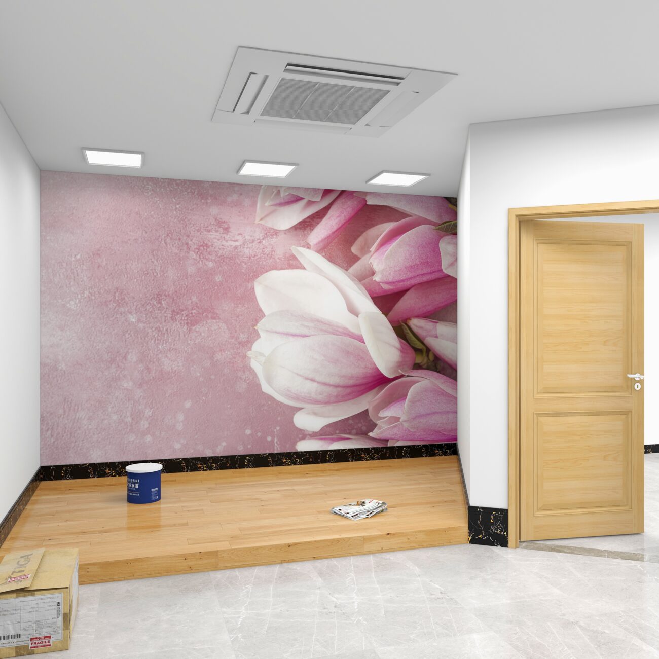 Fototapeta Magnolia jest różowa piękna