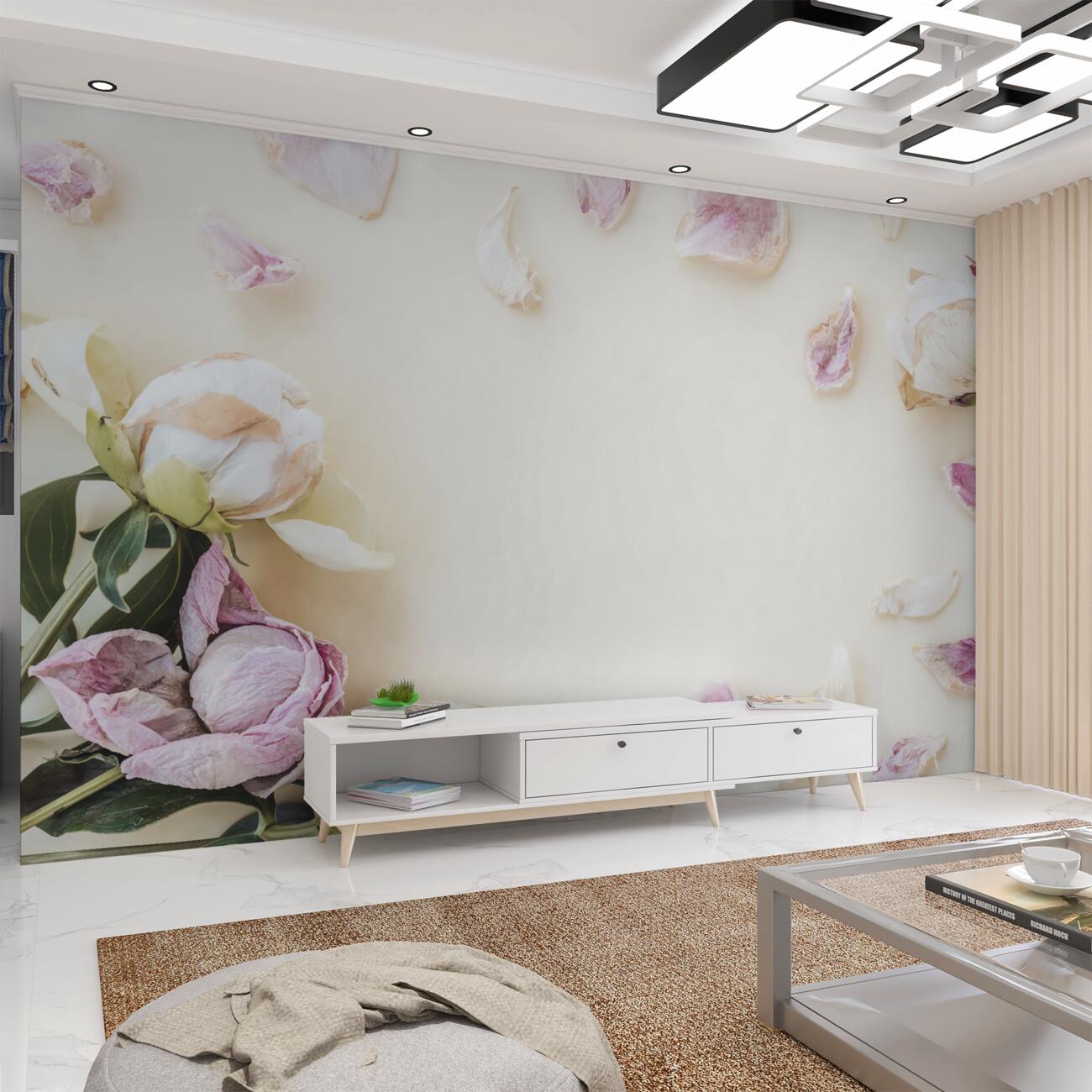 Fototapeta Peony w płatkach wodnych