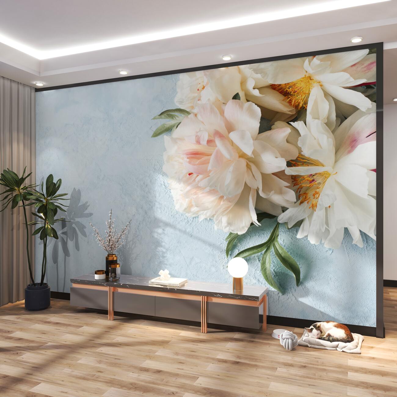 Fototapeta Bush Pionoid Rose White