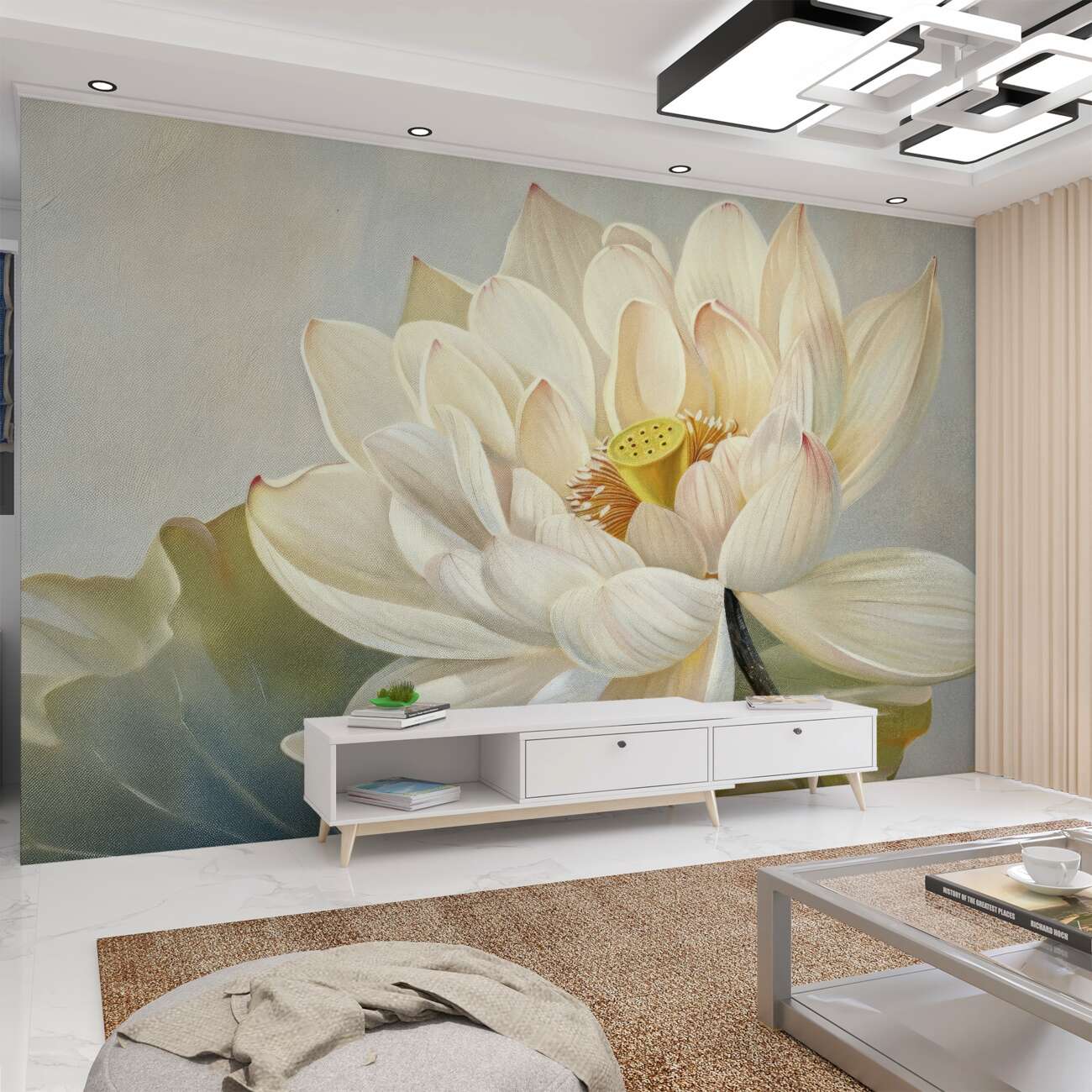 Fototapeta Big Flower White Lotus
