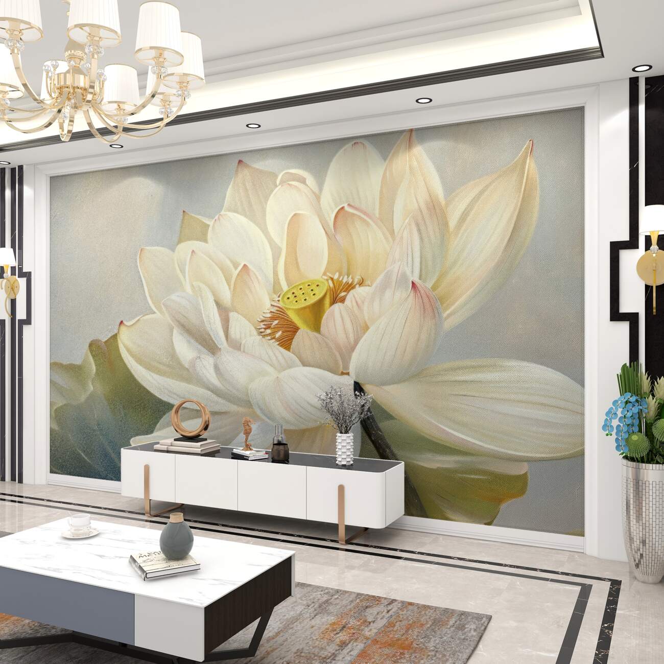 Fototapeta Big Flower White Lotus