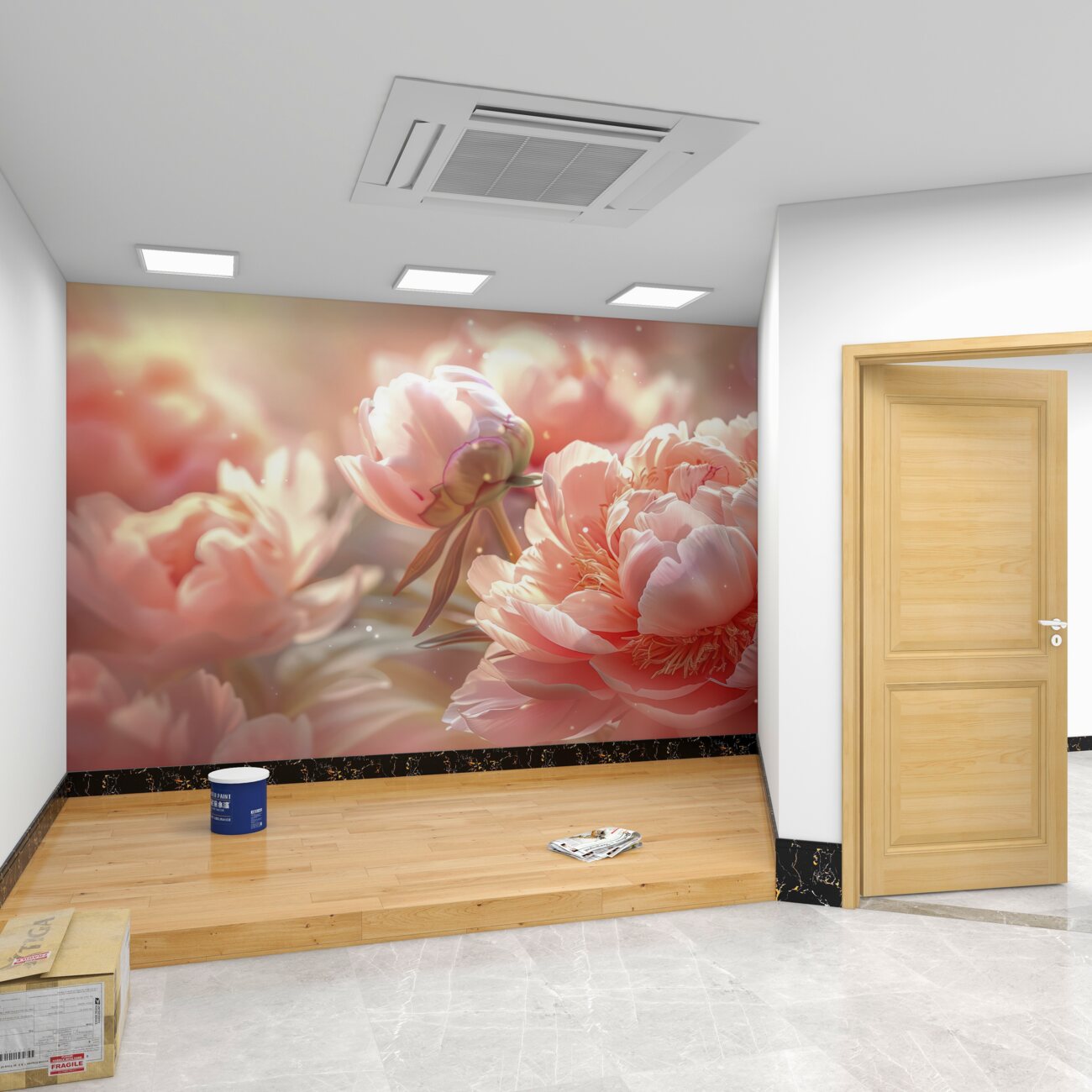 Fototapeta Volume Różowe pionie o świcie