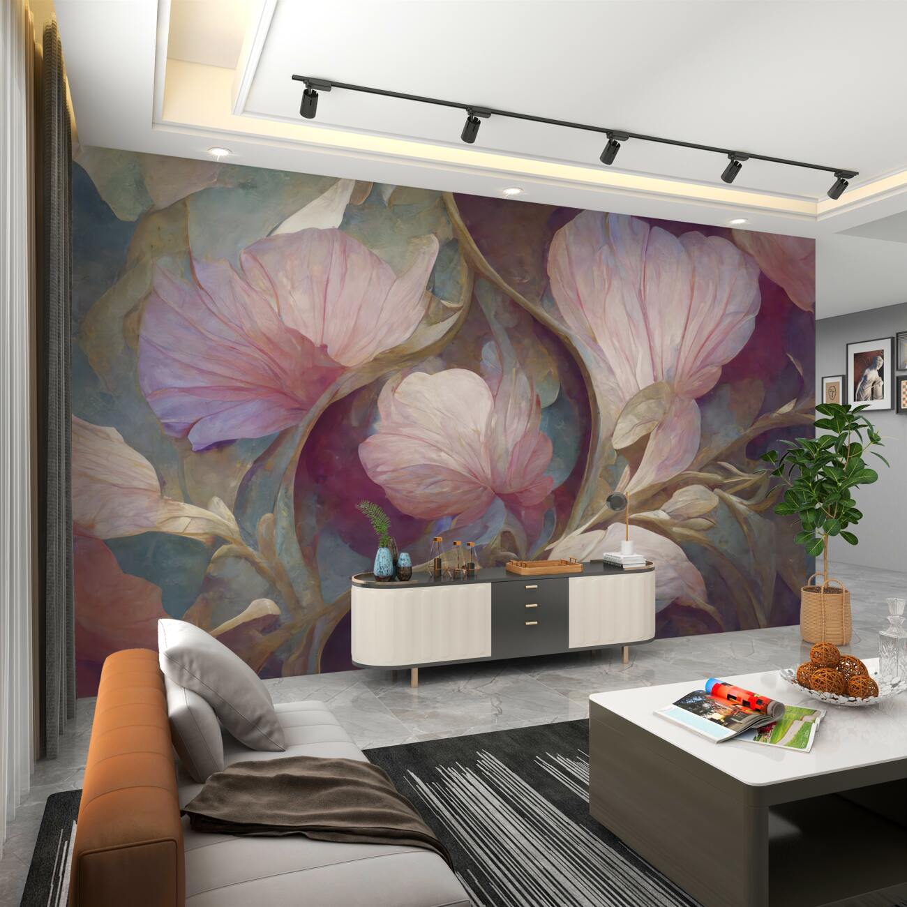 Fototapeta Magnolia na gałęzi akwareli