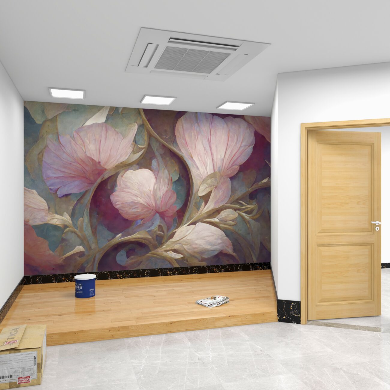 Fototapeta Magnolia na gałęzi akwareli
