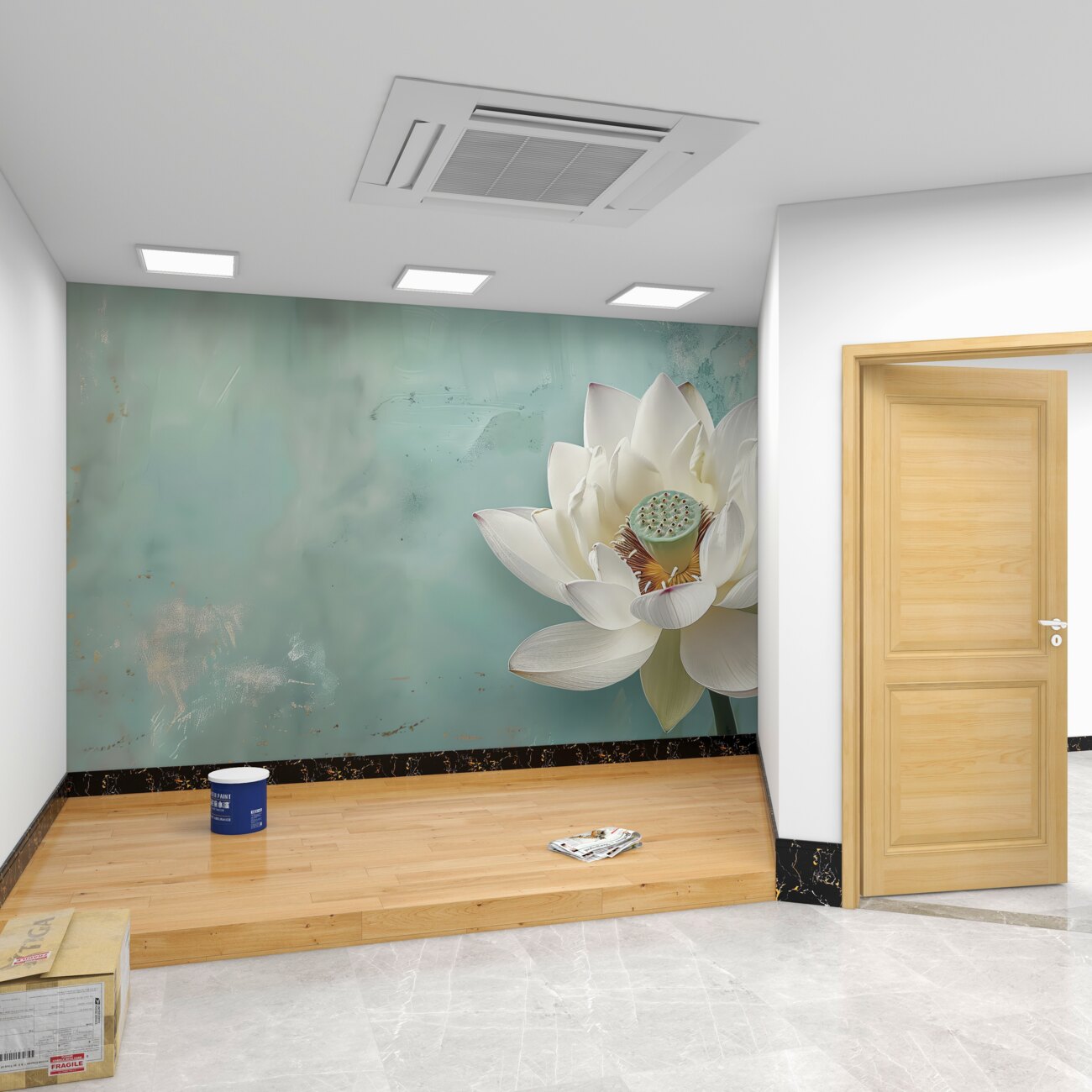 Fototapeta Obszerny biały kwiat 3D