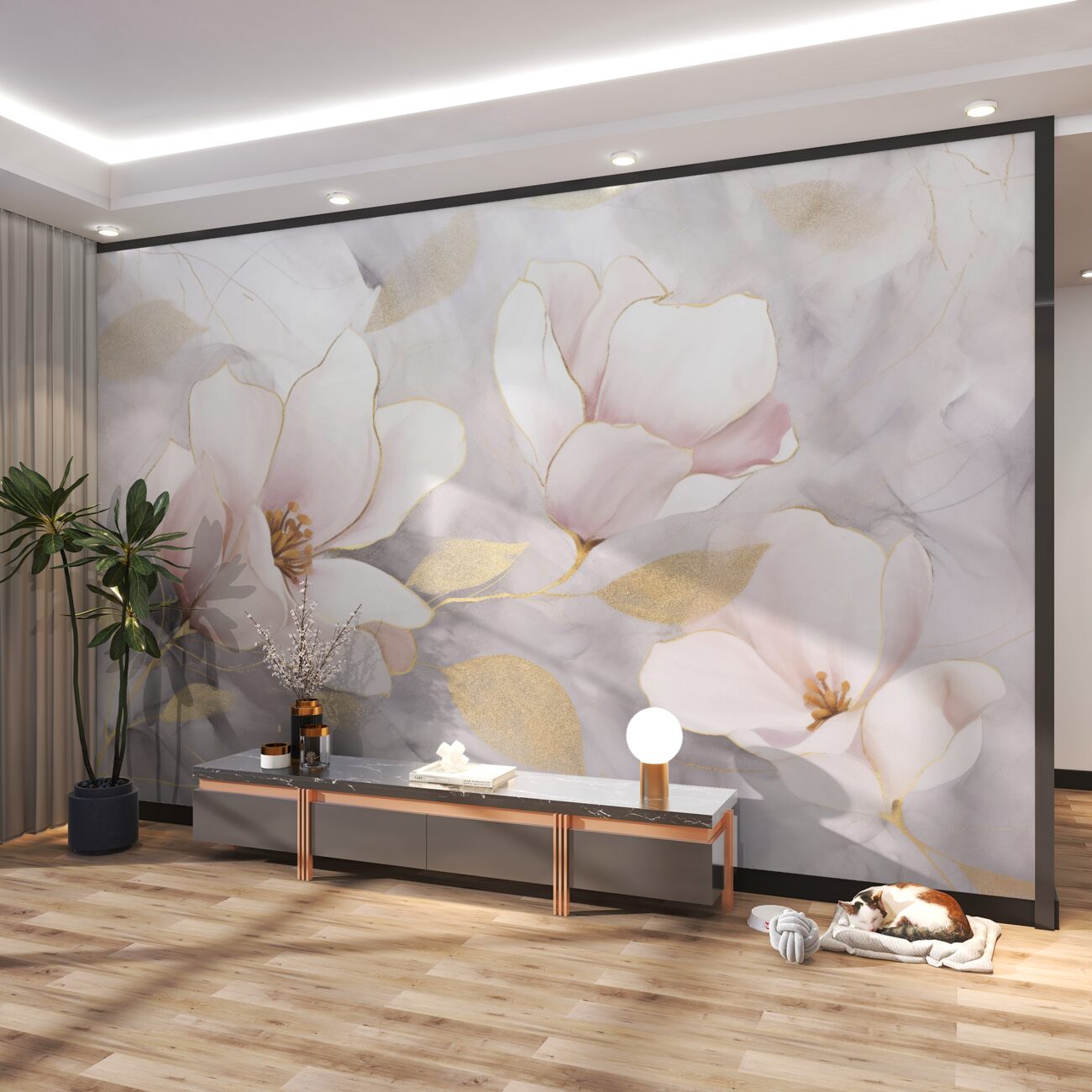 Fototapeta Białe smukłe magnolias