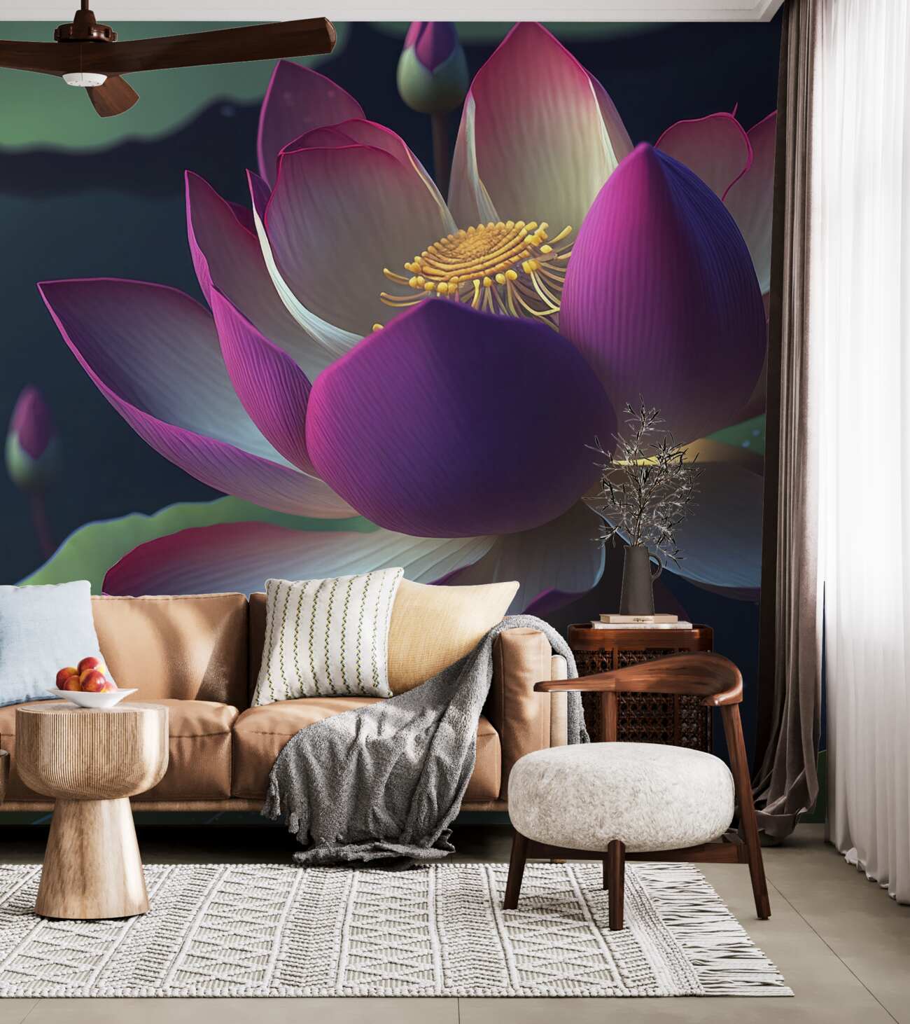 Fototapeta Fioletowy obszerny kwiat 3D