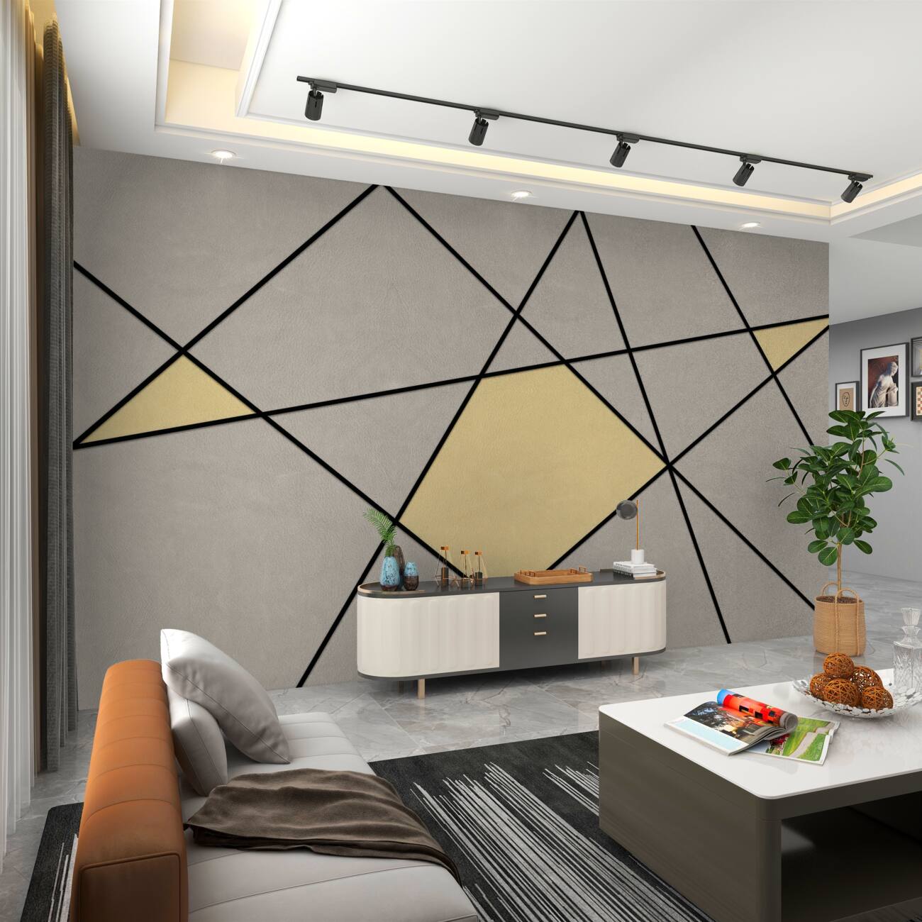 Fototapeta Geometryczne kształty na szarym kamieniu