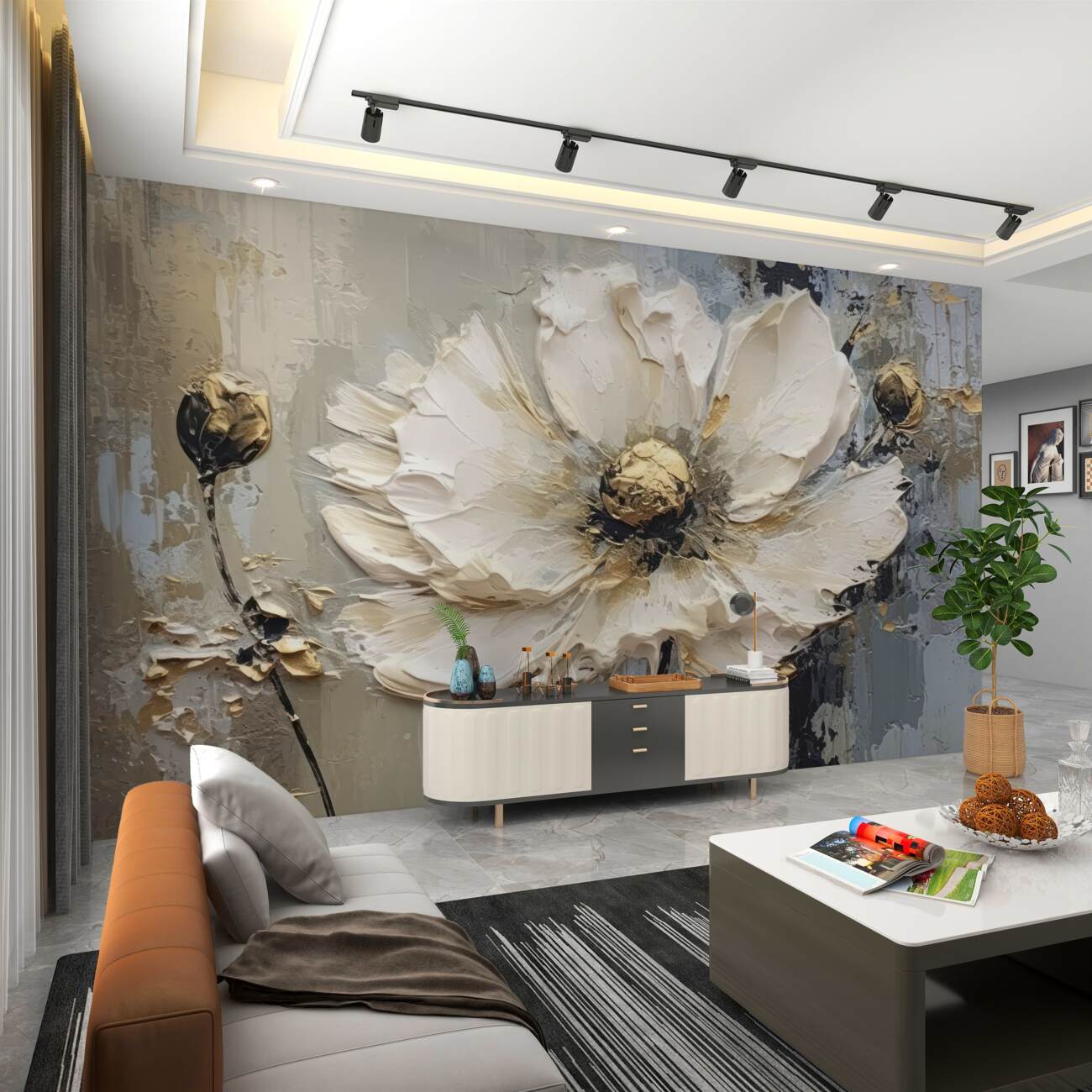Fototapeta Obszerny 3D White Poppy