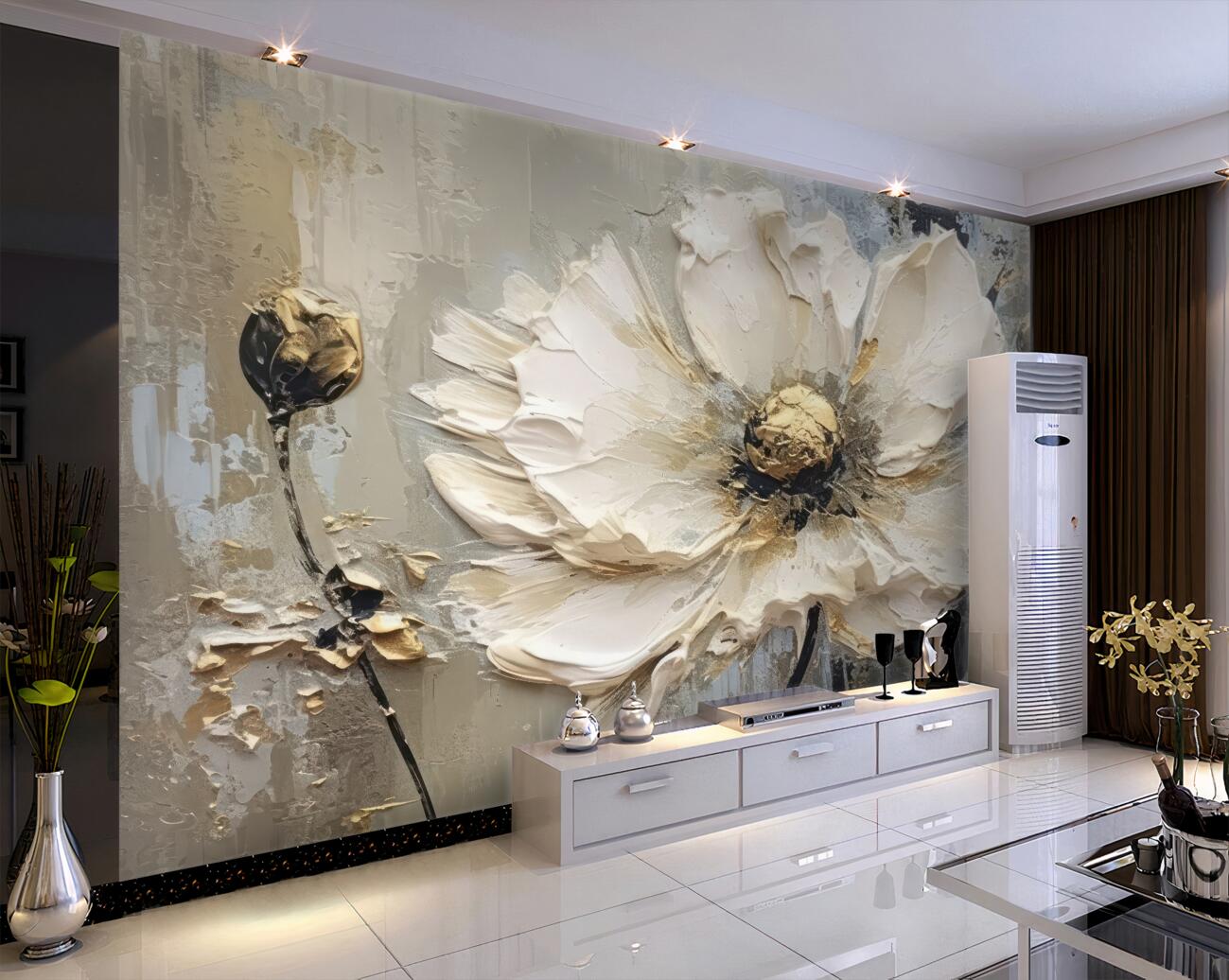 Fototapeta Obszerny 3D White Poppy