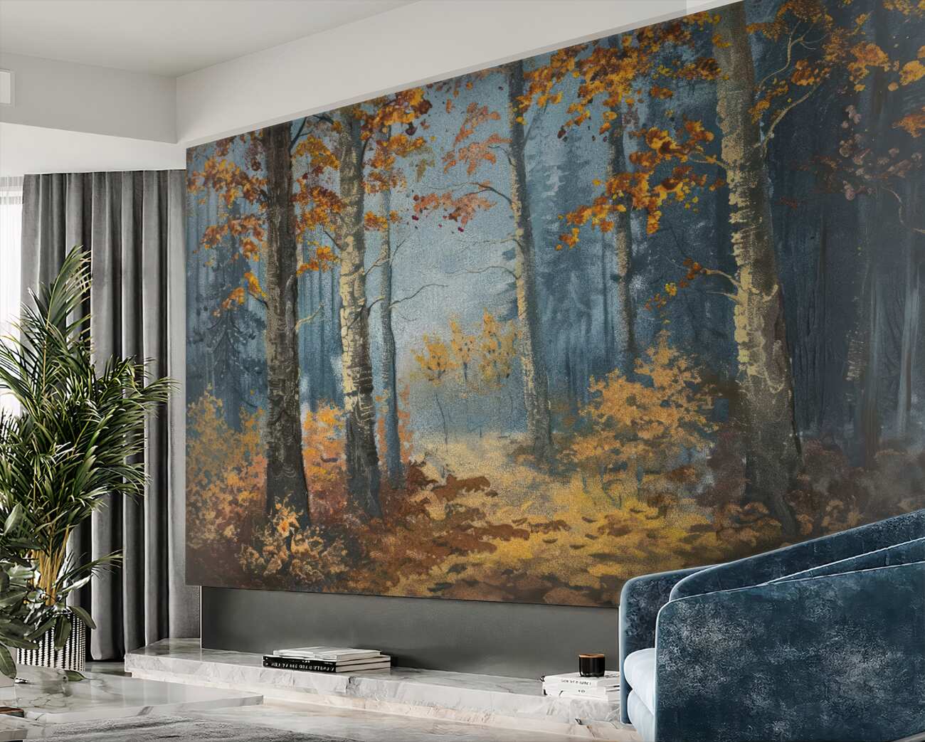 Fototapeta Jesienna akwarela leśna