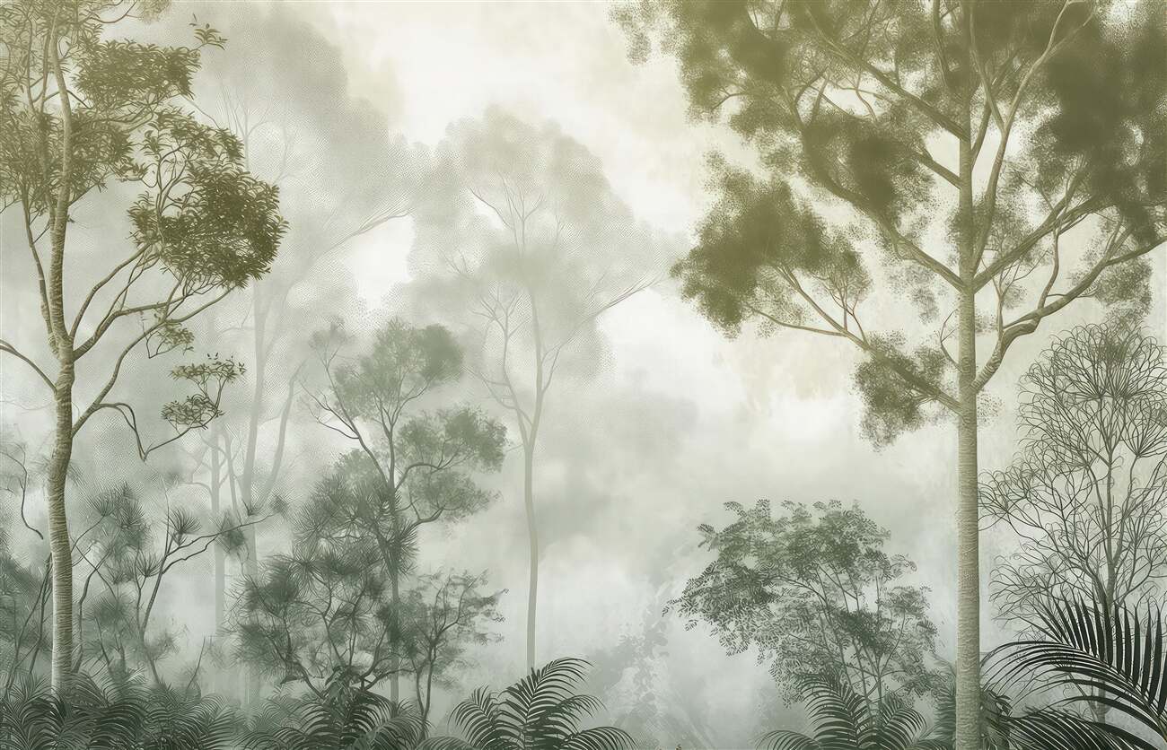 Fototapeta Foggy Forest Błogość