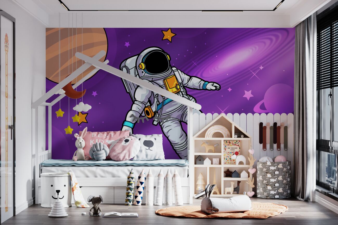 Fototapeta Astronauta rośnie w zerowej sile grawitacyjnej