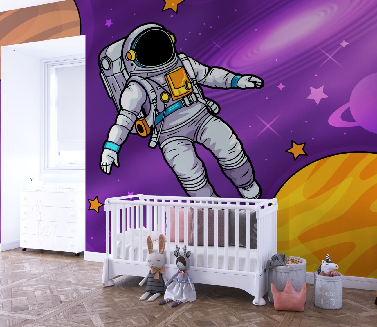 Fototapeta Astronauta rośnie w zerowej sile grawitacyjnej