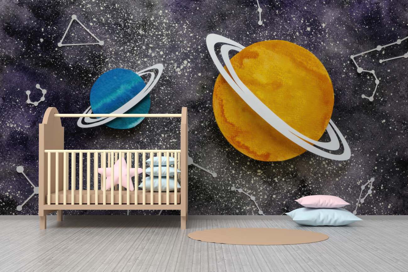 Fototapeta Dwie planety i konstelacje zodiaku