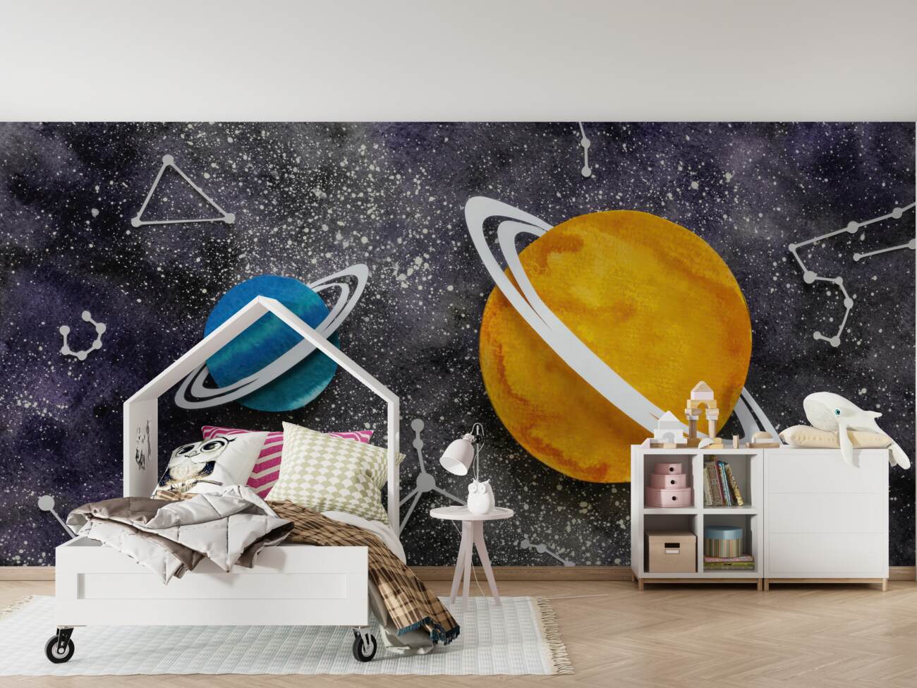 Fototapeta Dwie planety i konstelacje zodiaku