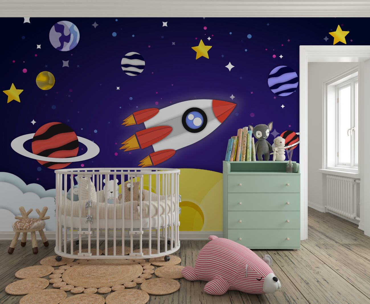Fototapeta Statek kosmiczny i planeta