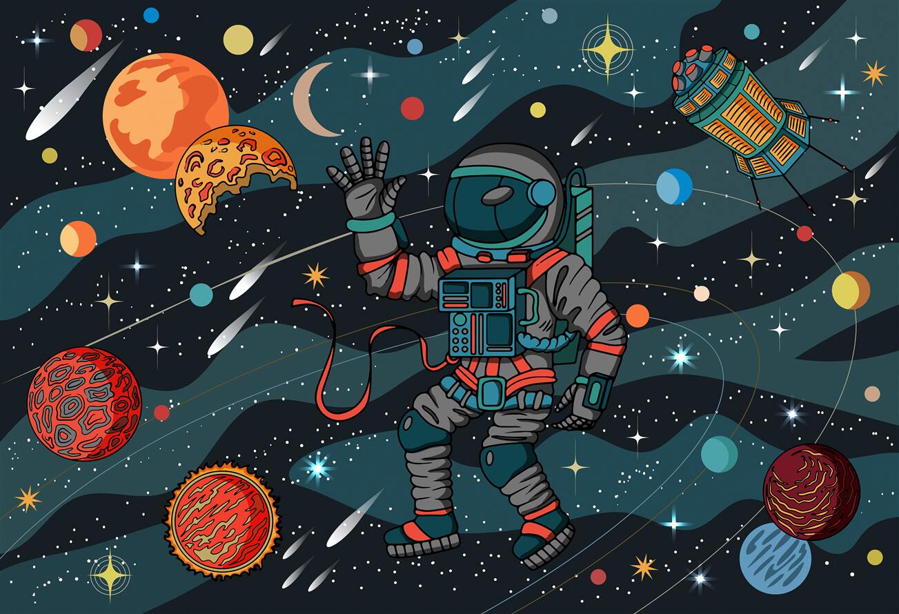 Fototapeta Astronauta latał w kosmos