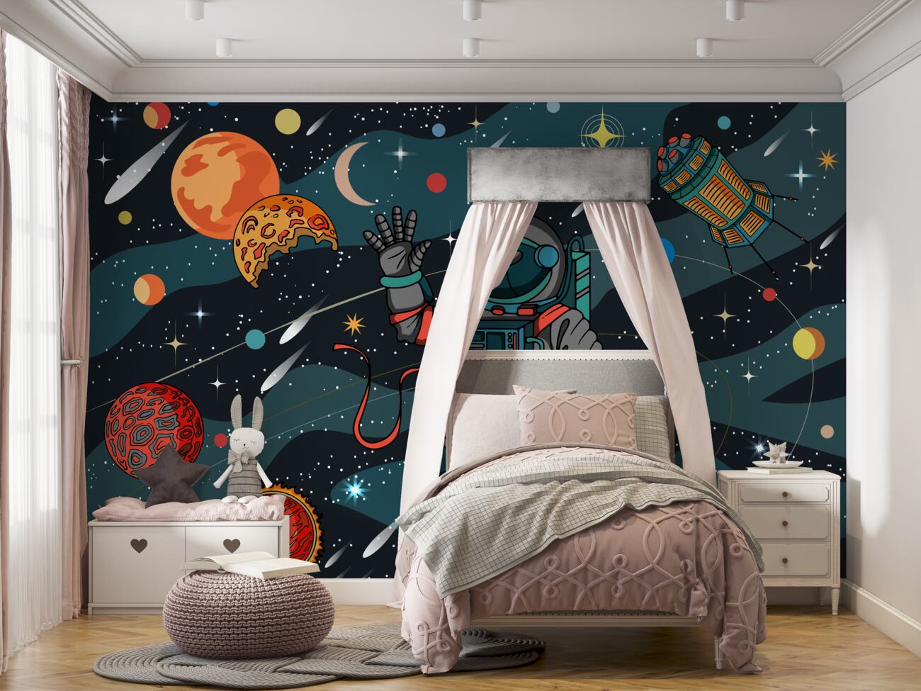 Fototapeta Astronauta latał w kosmos
