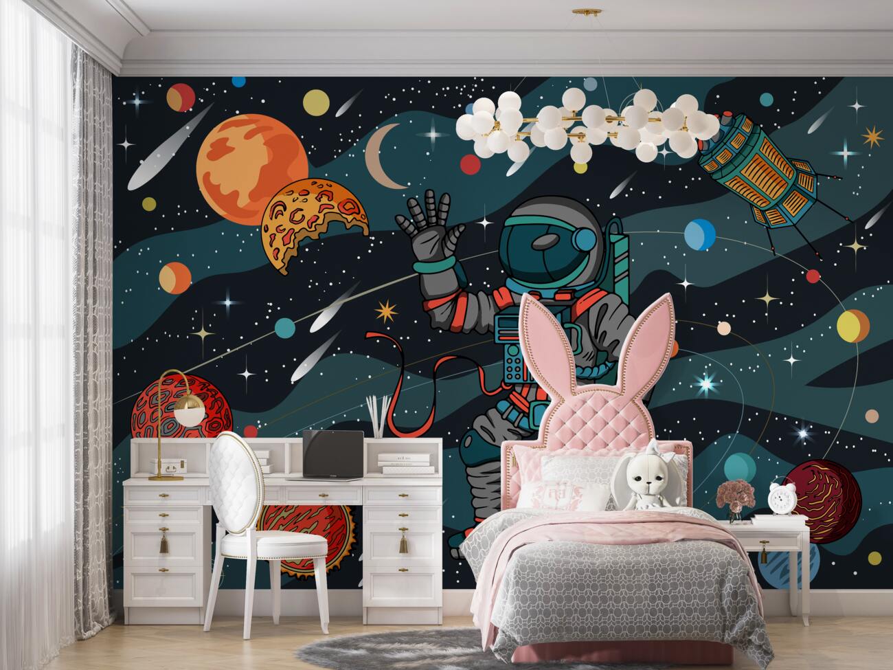 Fototapeta Astronauta latał w kosmos