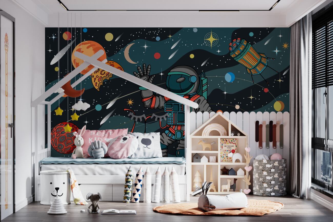 Fototapeta Astronauta latał w kosmos