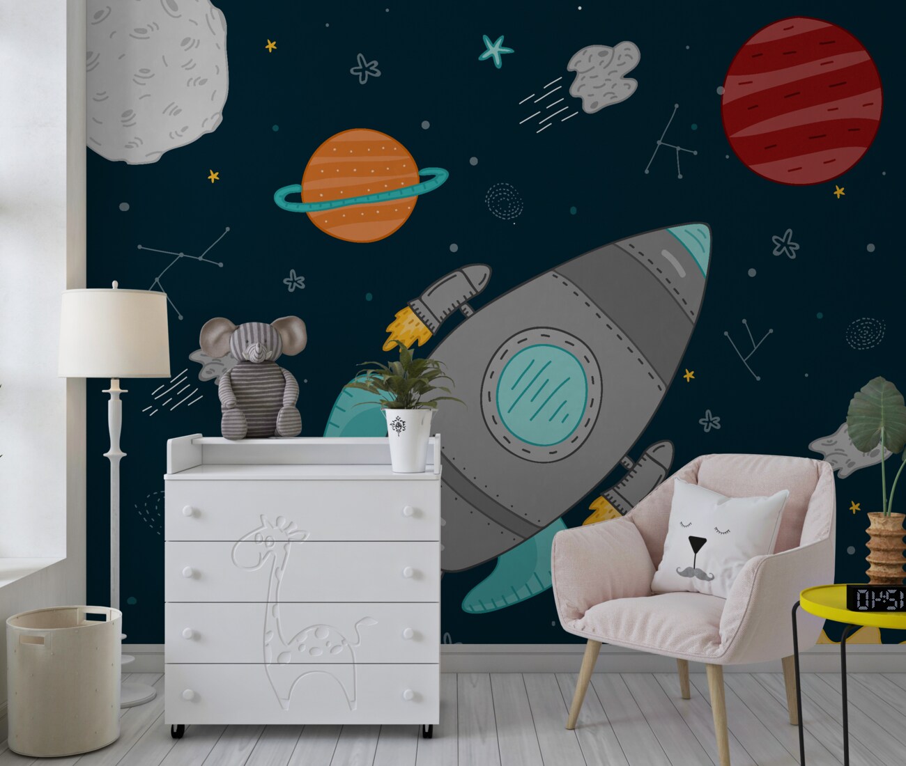 Fototapeta Rakieta leci na planecie