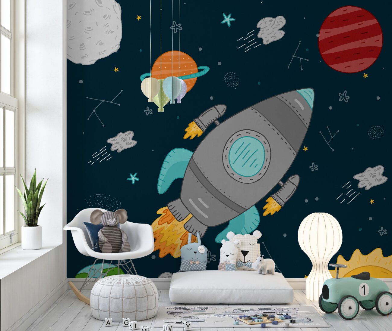 Fototapeta Rakieta leci na planecie