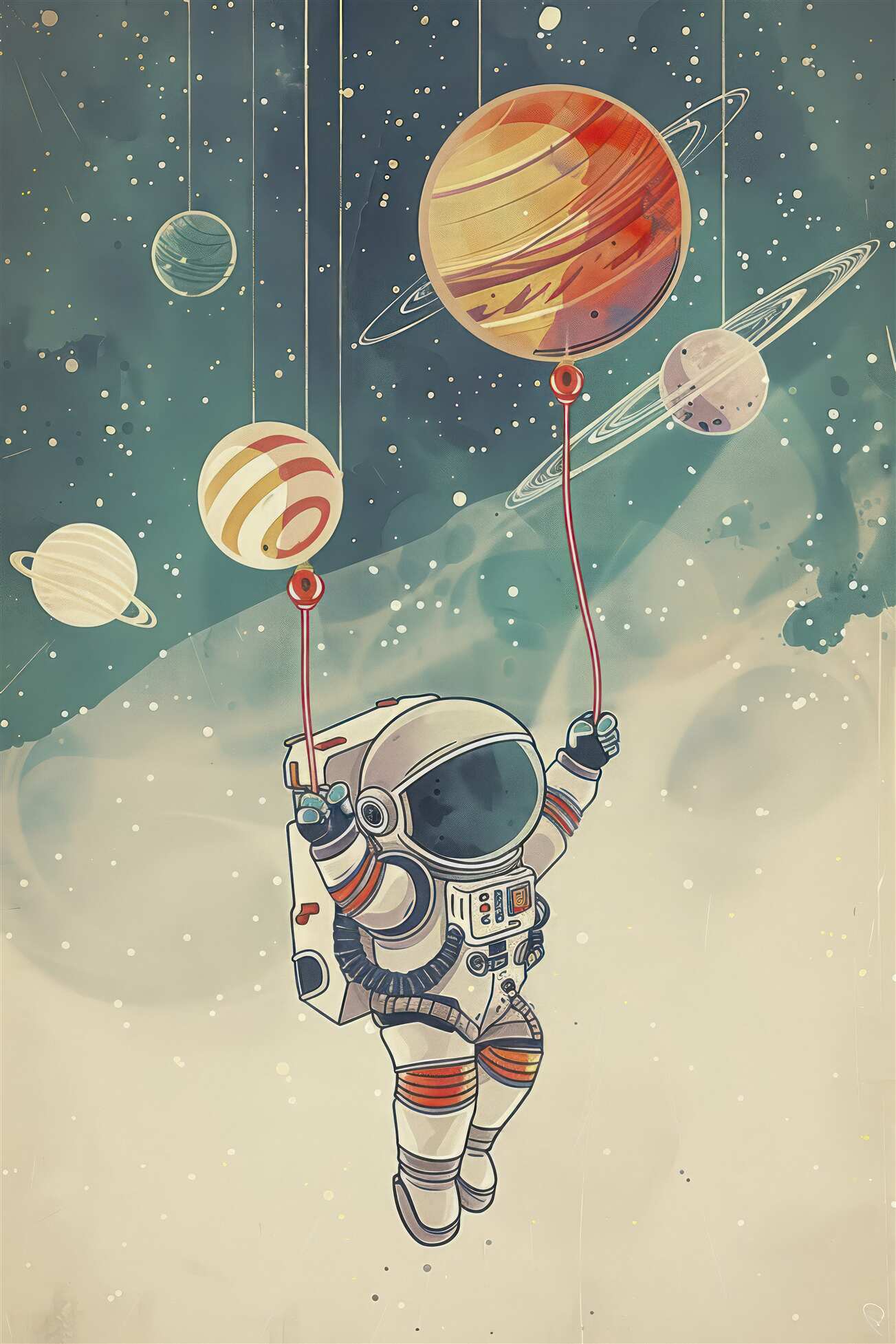 Fototapeta Astronauta przyłapany na planetach