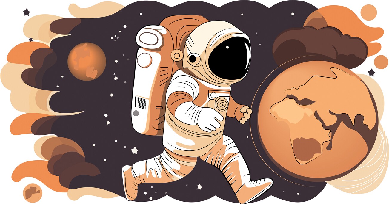 Fototapeta Astronauta wykonuje swoją misję