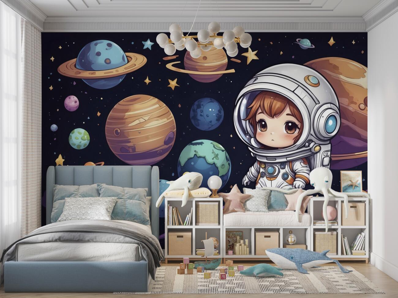 Fototapeta Astronauta otoczona planetami