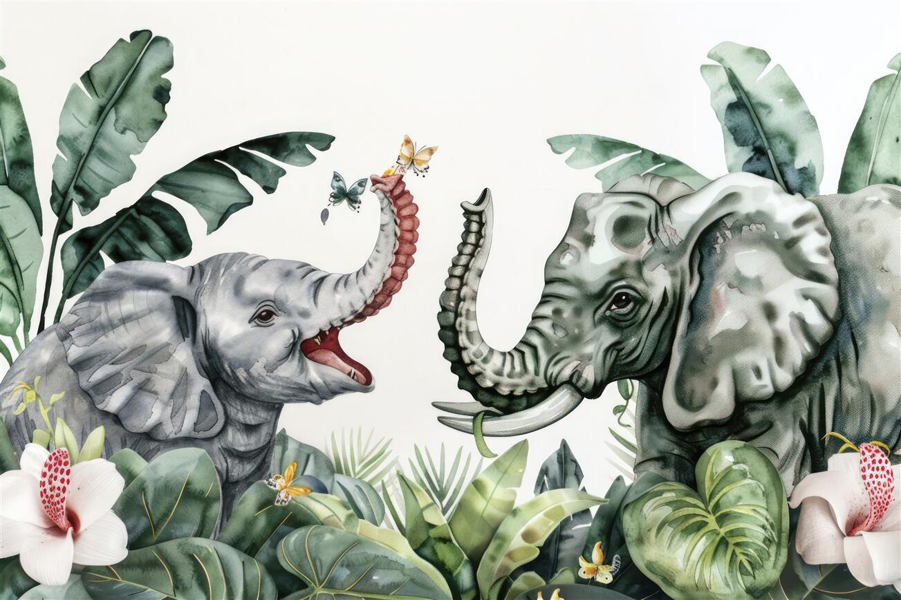 Fototapeta Elephant and Elephant Walk