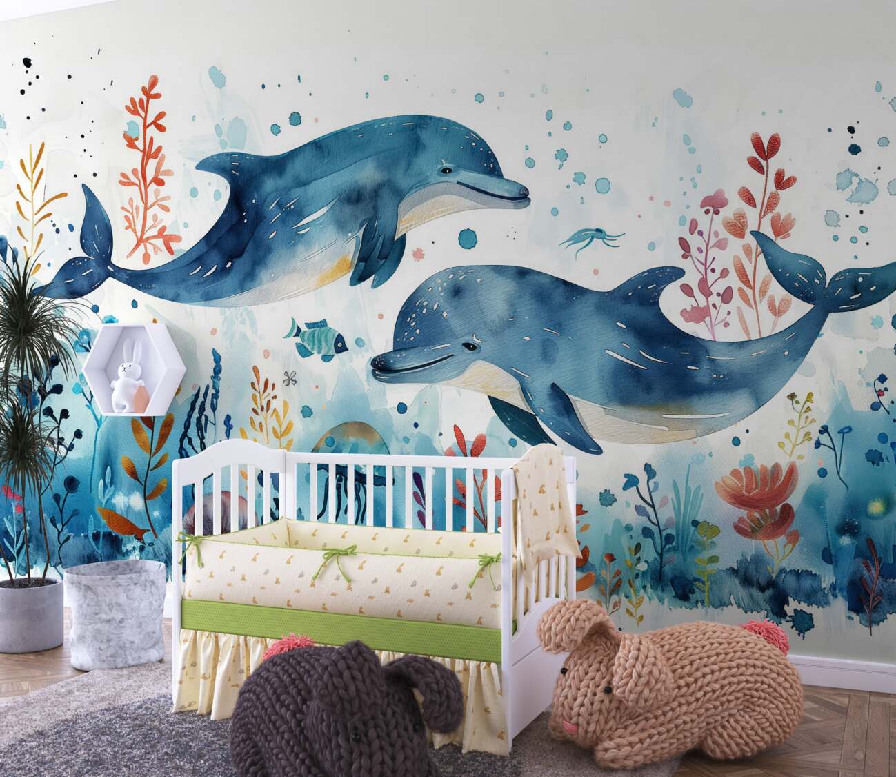 Fototapeta Dwa delfiny pod wodą