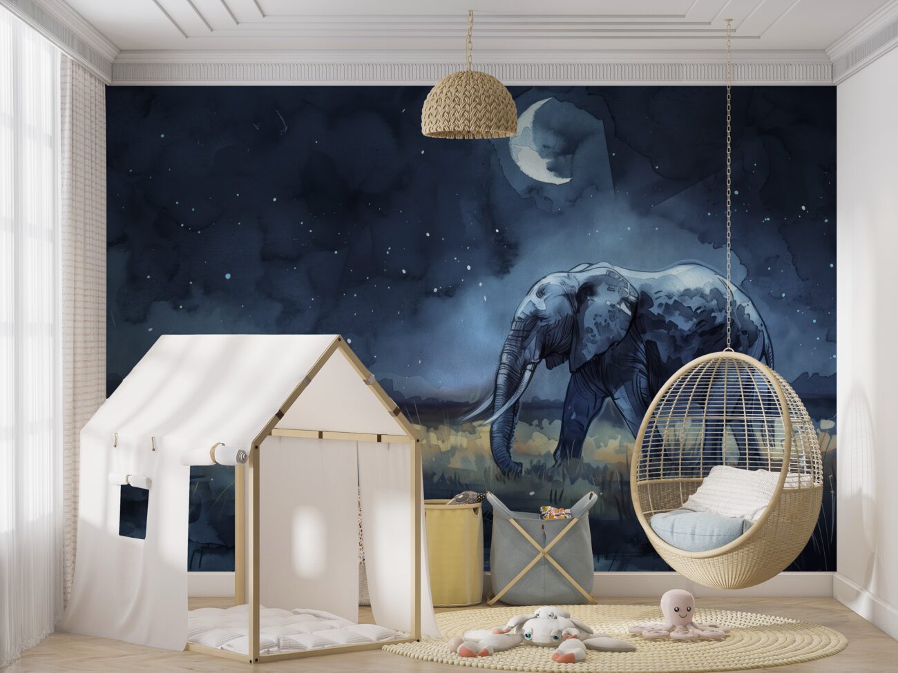 Fototapeta Elephant Night Walk