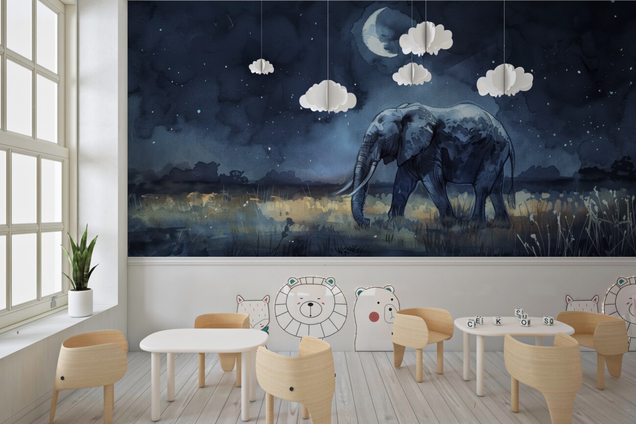 Fototapeta Elephant Night Walk